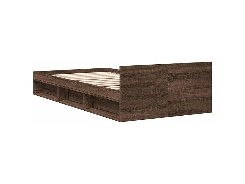 Cadre de lit et tiroir chêne marron 100x200 bois ingénierie