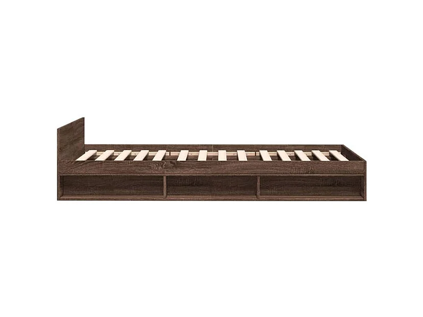 Cadre de lit et tiroir chêne marron 100x200 bois ingénierie