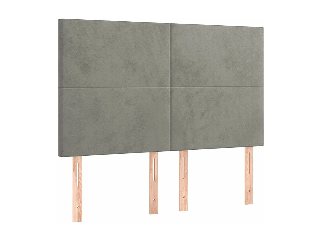 Sommier à lattes de lit et matelas Gris clair 140x190 Velours