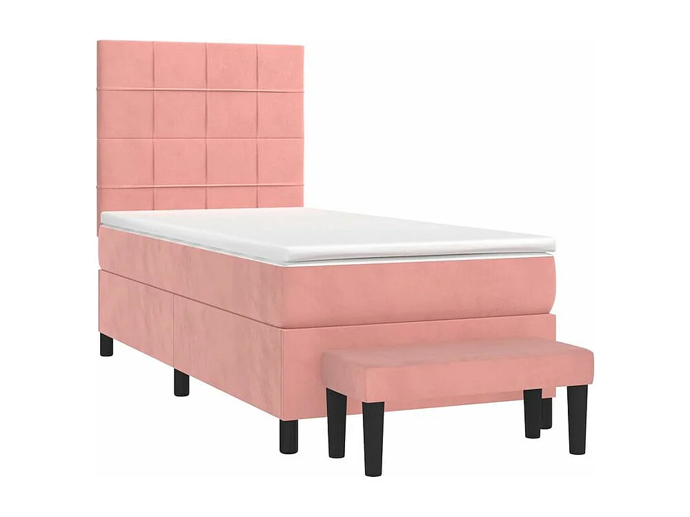 Sommier à lattes de lit et matelas Rose 80x200 Velours