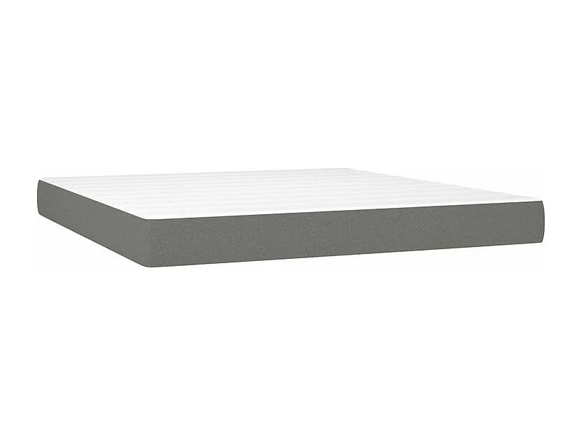 Sommier à lattes de lit avec matelas Gris foncé 160x200 Tissu