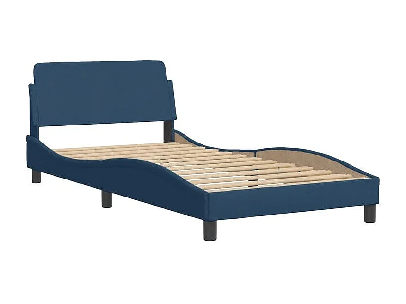 Lit avec matelas bleu 100x200 tissu