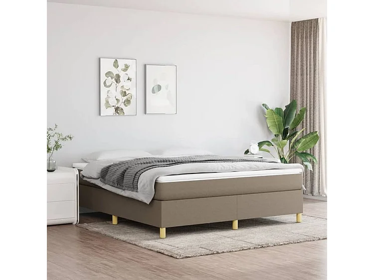 Sommier à lattes de lit avec matelas Taupe 160x200 Tissu