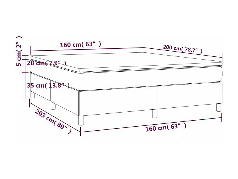 Sommier à lattes de lit avec matelas Taupe 160x200 Tissu