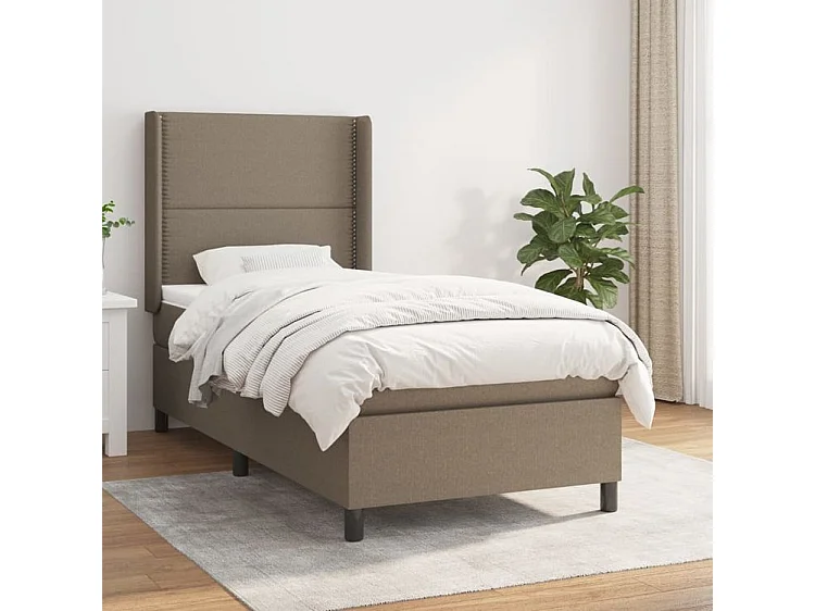 Sommier à lattes de lit avec matelas Taupe 80x200 Tissu