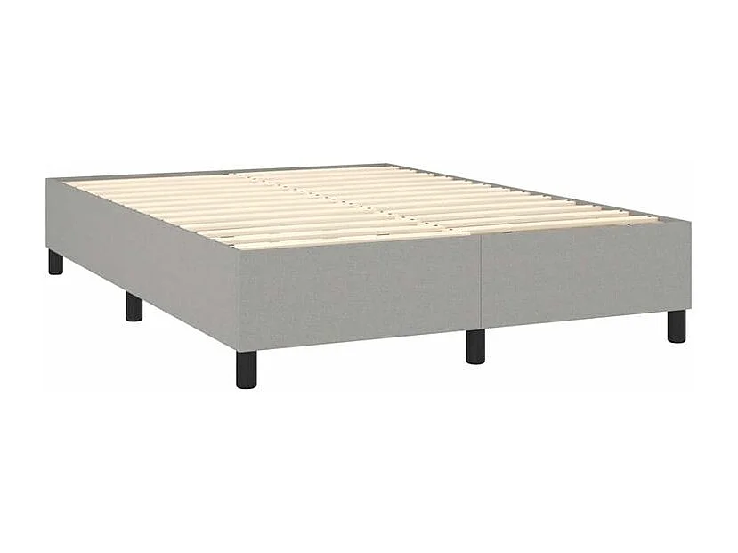 Sommier à lattes de lit et matelas et LED Gris clair 140x190