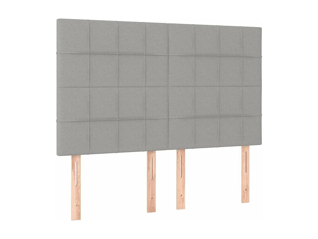 Sommier à lattes de lit et matelas et LED Gris clair 140x190