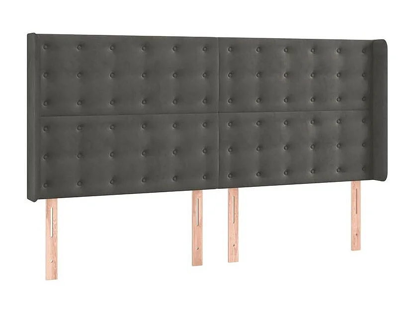 Sommier à lattes de lit et matelas Gris foncé 160x200 Velours