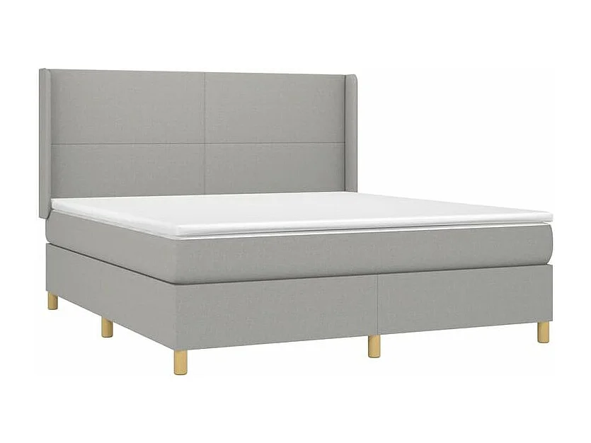 Sommier à lattes de lit avec matelas Gris clair 160x200 Tissu