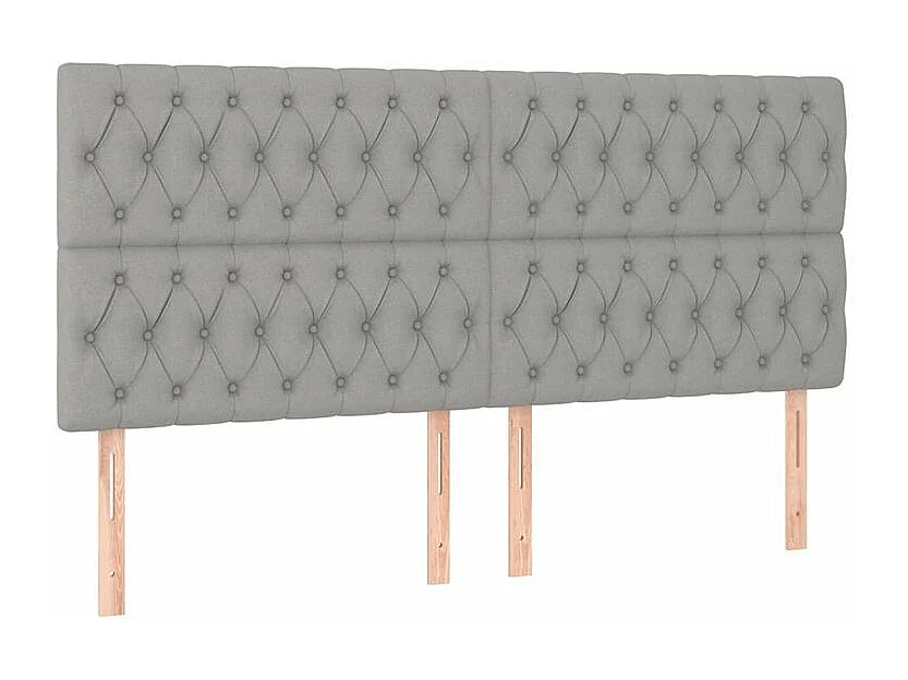 Sommier à lattes de lit avec matelas Gris clair 200x200 Tissu