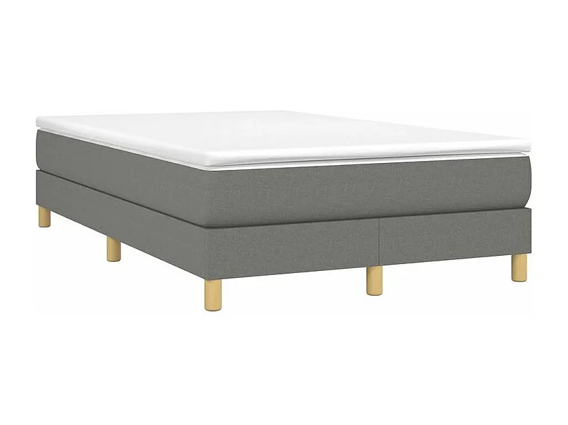 Sommier à lattes de lit avec matelas Gris foncé 120x200 Tissu