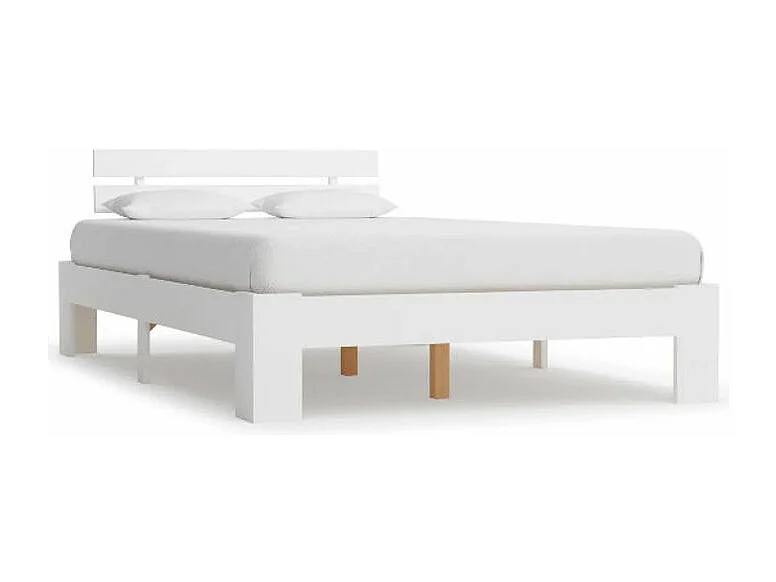 Lit adulte pin massif blanc Cozy 140x200