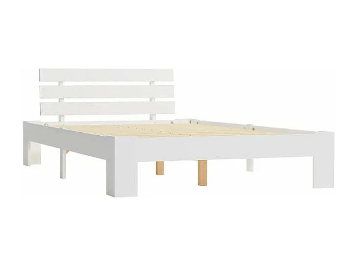 Lit adulte pin massif blanc Cozy 140x200