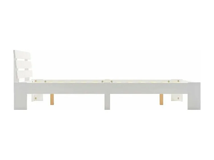 Lit adulte pin massif blanc Cozy 140x200