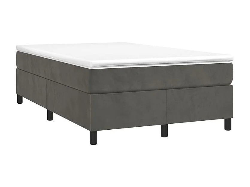 Sommier à lattes de lit et matelas Gris foncé 120x200 Velours
