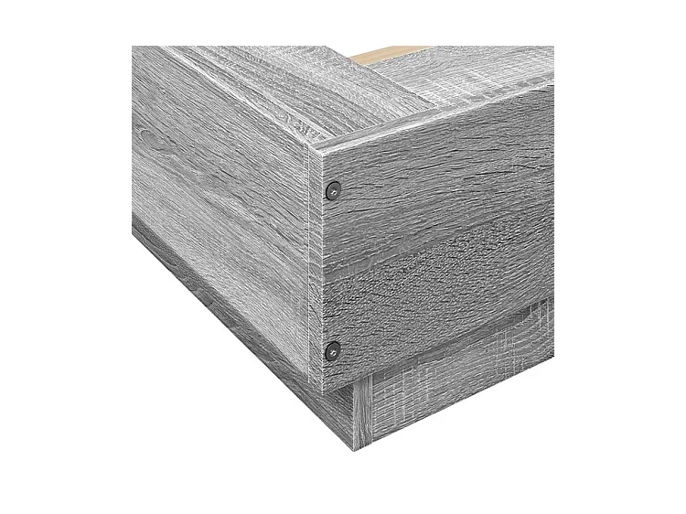 Cadre de lit avec lumières LED sonoma gris 160x200