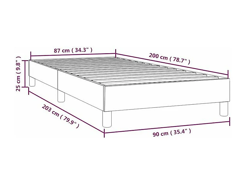 Cadre de lit Blanc 90x200 Similicuir