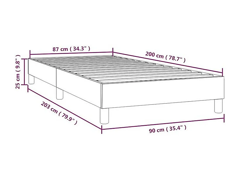 Cadre de lit Blanc 90x200 Similicuir
