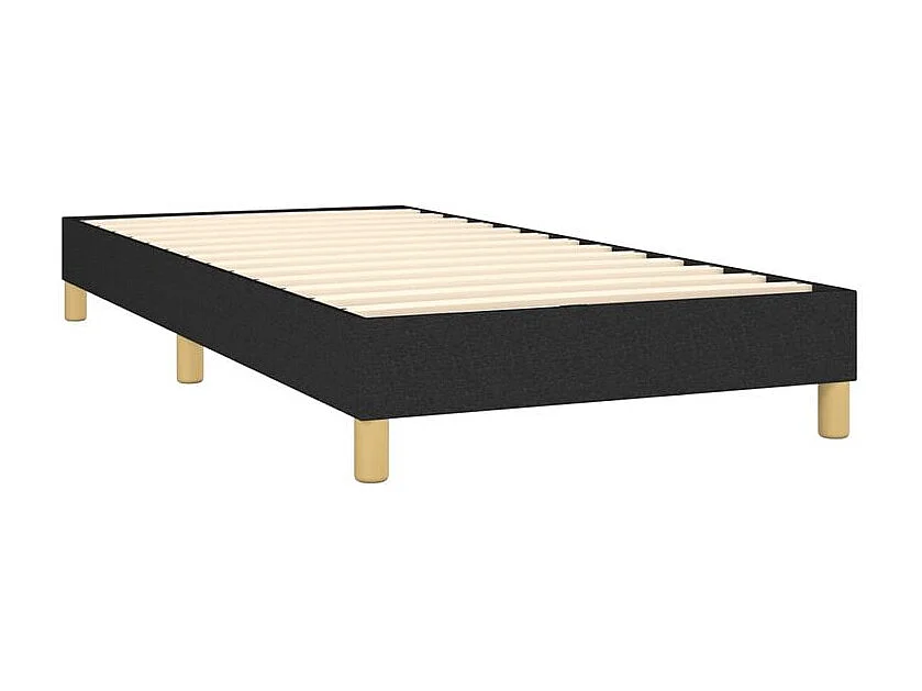 Sommier à lattes de lit et matelas Noir 80x200 Tissu
