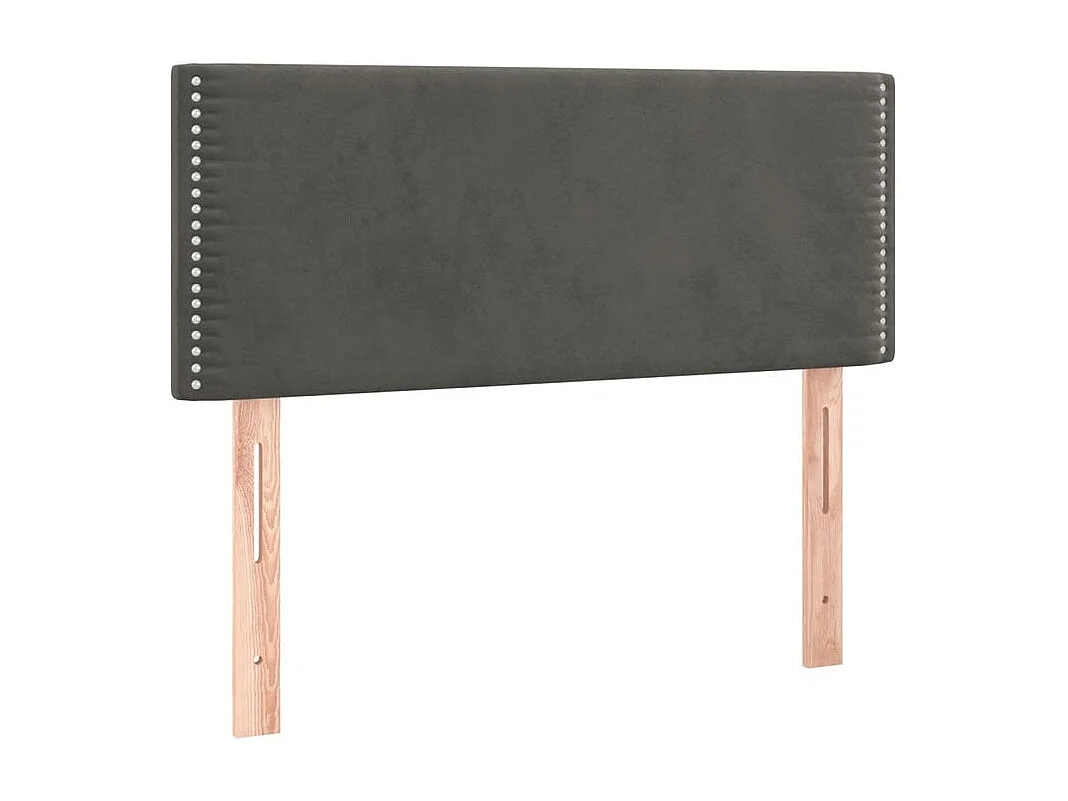 Sommier à lattes de lit avec matelas et LED Gris foncé 90x200