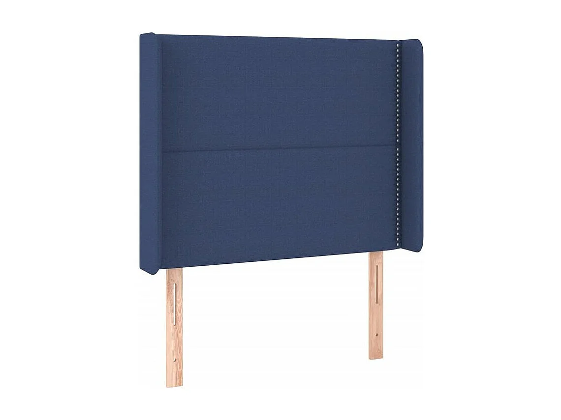 Sommier à lattes de lit matelas et LED Bleu 90x200 Tissu