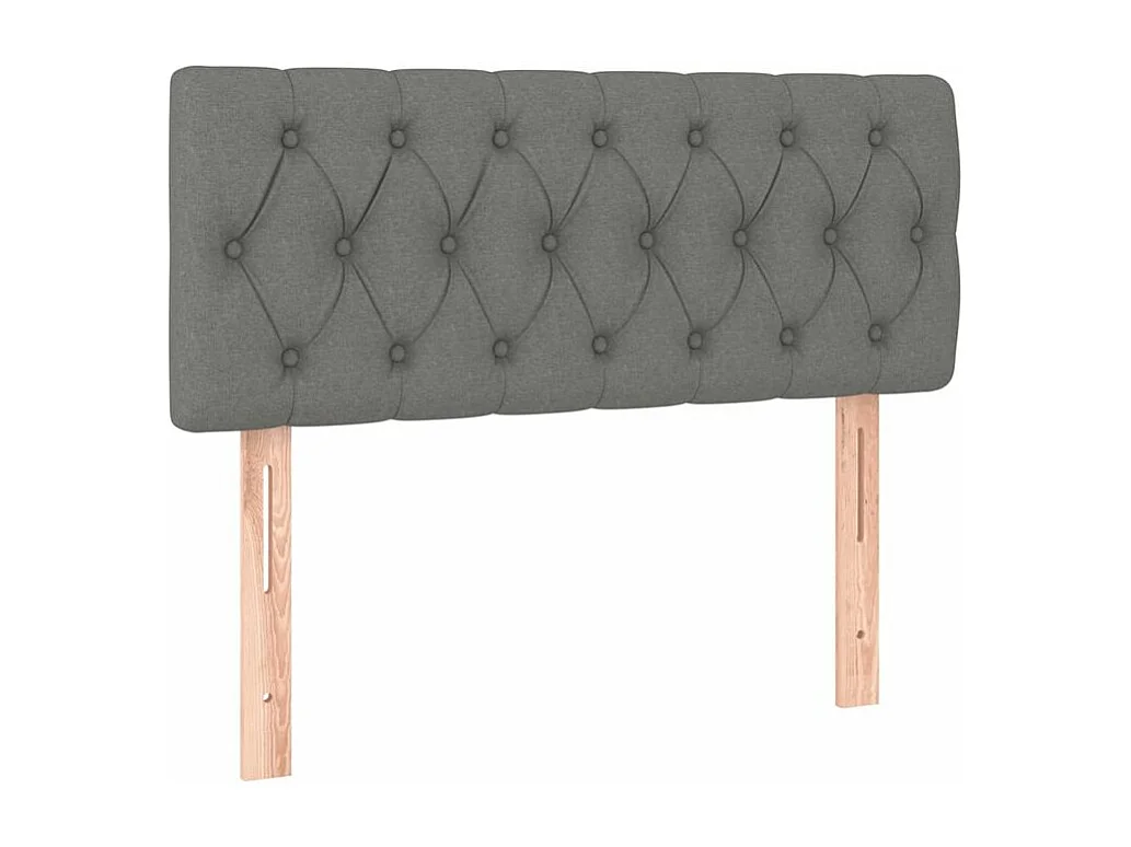 Sommier à lattes de lit avec matelas Gris foncé 100x200 Tissu