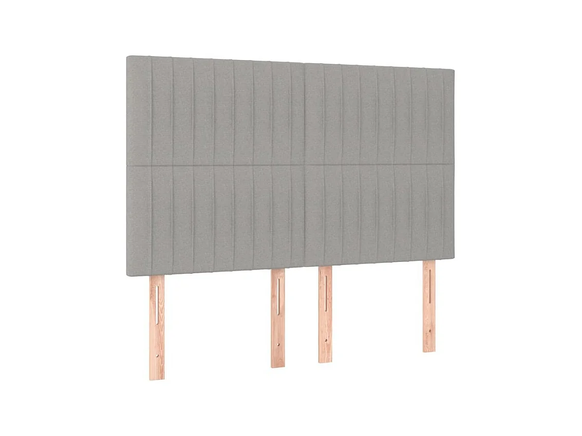 Sommier à lattes de lit avec matelas Gris clair 140x190 Tissu