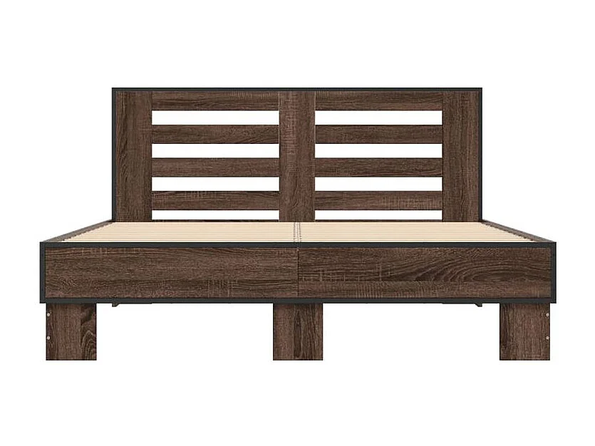 Cadre de lit chêne marron 120x200 bois d'ingénierie et métal