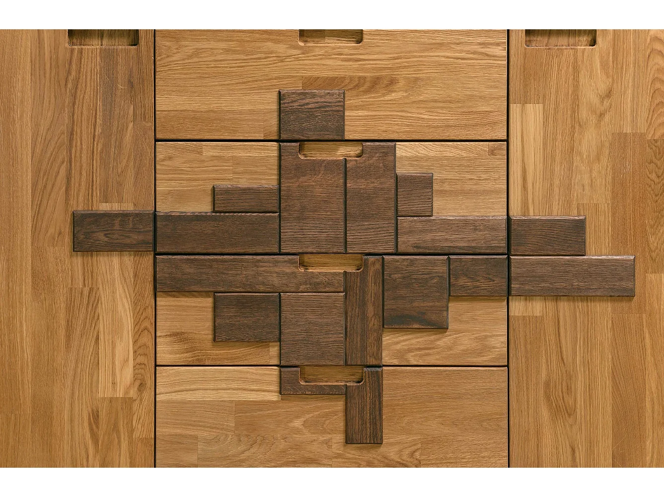 Lit en chêne massif naturel et marron Thayla-180x200