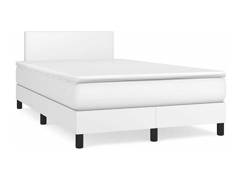 Sommier à lattes de lit avec matelas Blanc 120x200 Similicuir