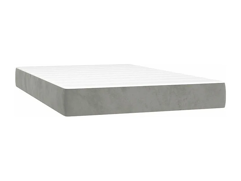 Sommier à lattes de lit et matelas Gris clair 120x200 Velours