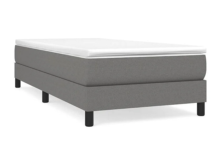 Sommier à lattes de lit avec matelas Gris foncé 100x200 Tissu
