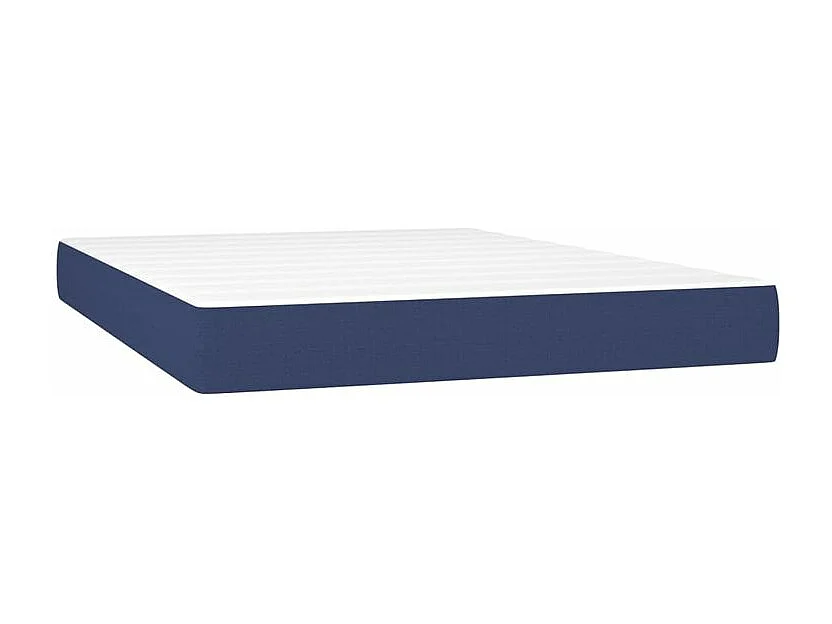 Sommier à lattes de lit matelas et LED Bleu 140x200 Tissu