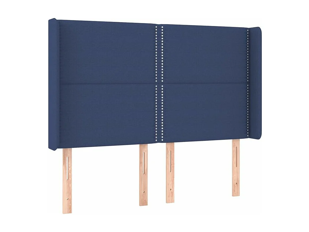 Sommier à lattes de lit matelas et LED Bleu 140x200 Tissu