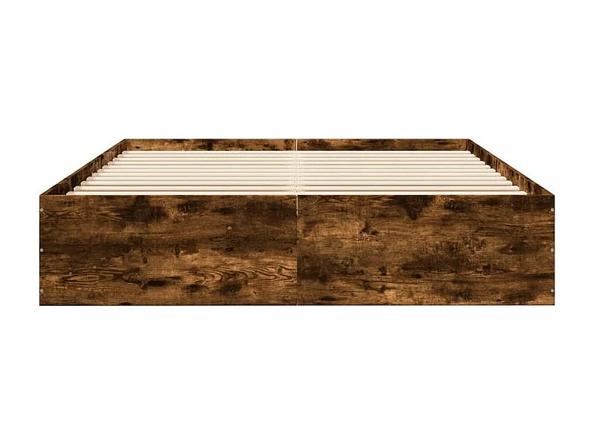 vidaXL Estructura de cama madera de ingeniería roble ahumado 150x200cm Marrón