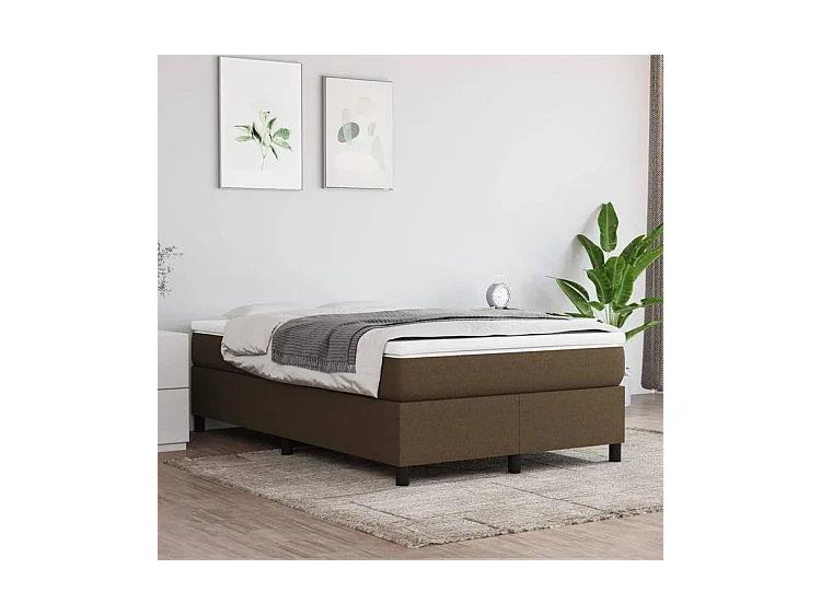 Sommier à lattes de lit avec matelas Marron foncé 120x200