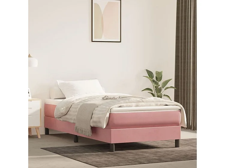 Sommier à lattes de lit avec matelas Rose 100x200 Velours