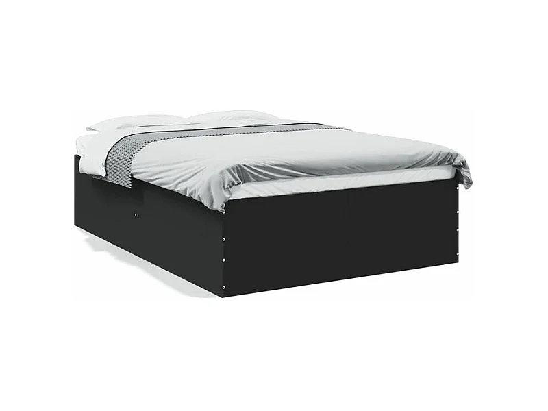 Cadre de lit noir 135x190 bois d'ingénierie