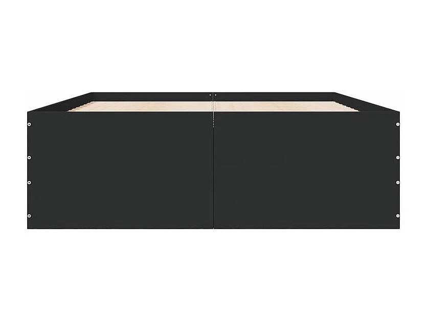 Cadre de lit noir 135x190 bois d'ingénierie