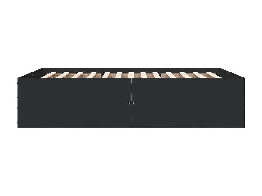 Cadre de lit noir 135x190 bois d'ingénierie