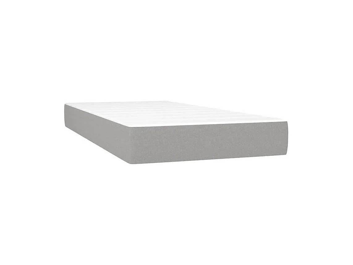 Sommier à lattes de lit avec matelas Gris clair 100x200 Tissu