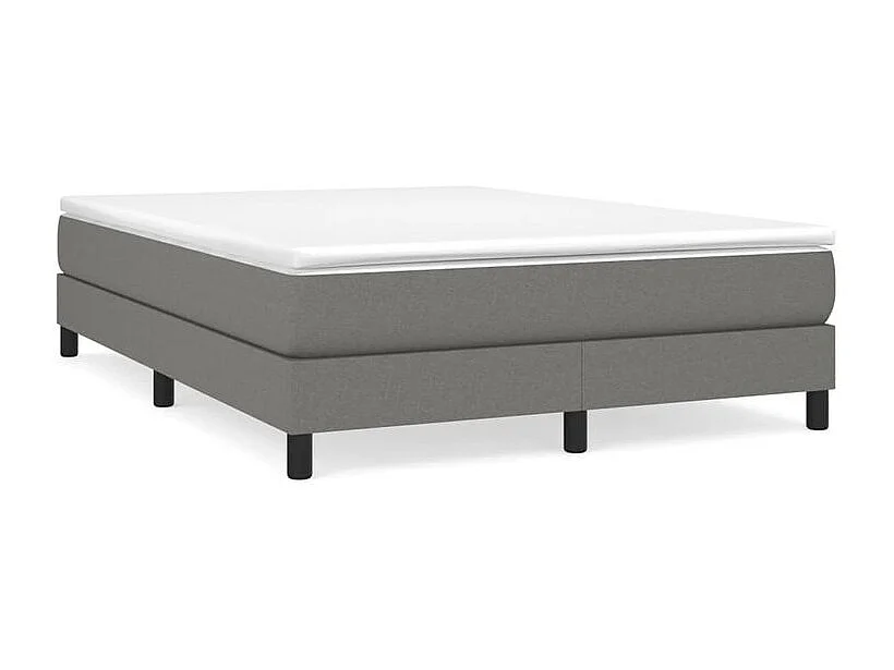 Sommier à lattes de lit avec matelas Gris foncé 140x190 Tissu