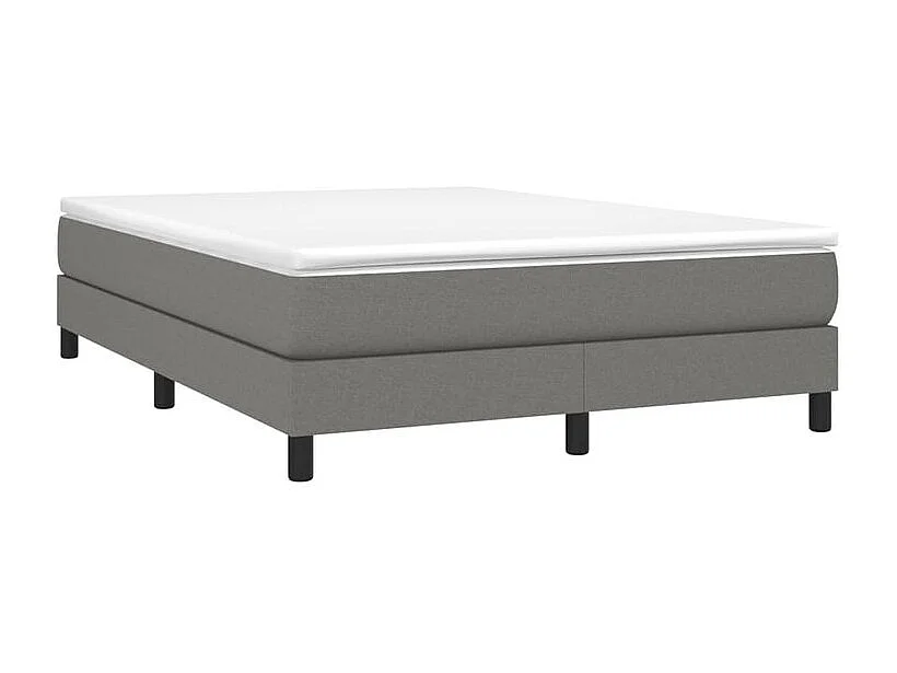 Sommier à lattes de lit avec matelas Gris foncé 140x190 Tissu