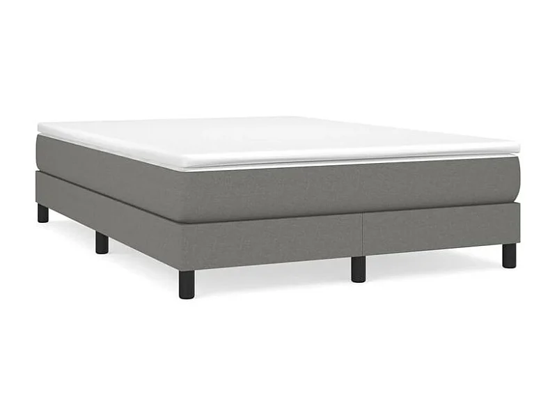 Sommier à lattes de lit avec matelas Gris foncé 140x190 Tissu