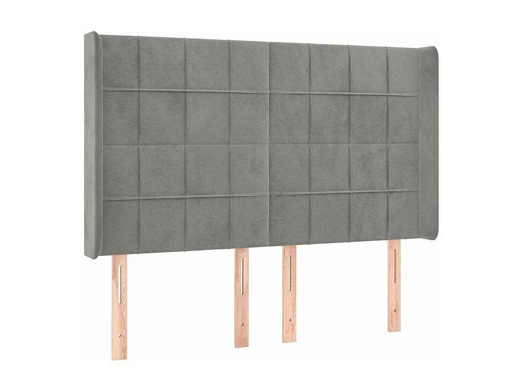 vidaXL Cama box spring colchón y LED terciopelo gris claro 140x190 cm