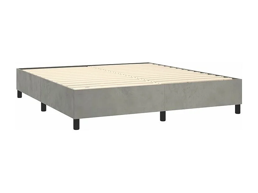 Sommier à lattes de lit matelas et LED Gris clair 180x200