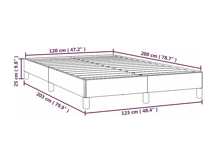 Cadre de lit Gris 120x200 Similicuir