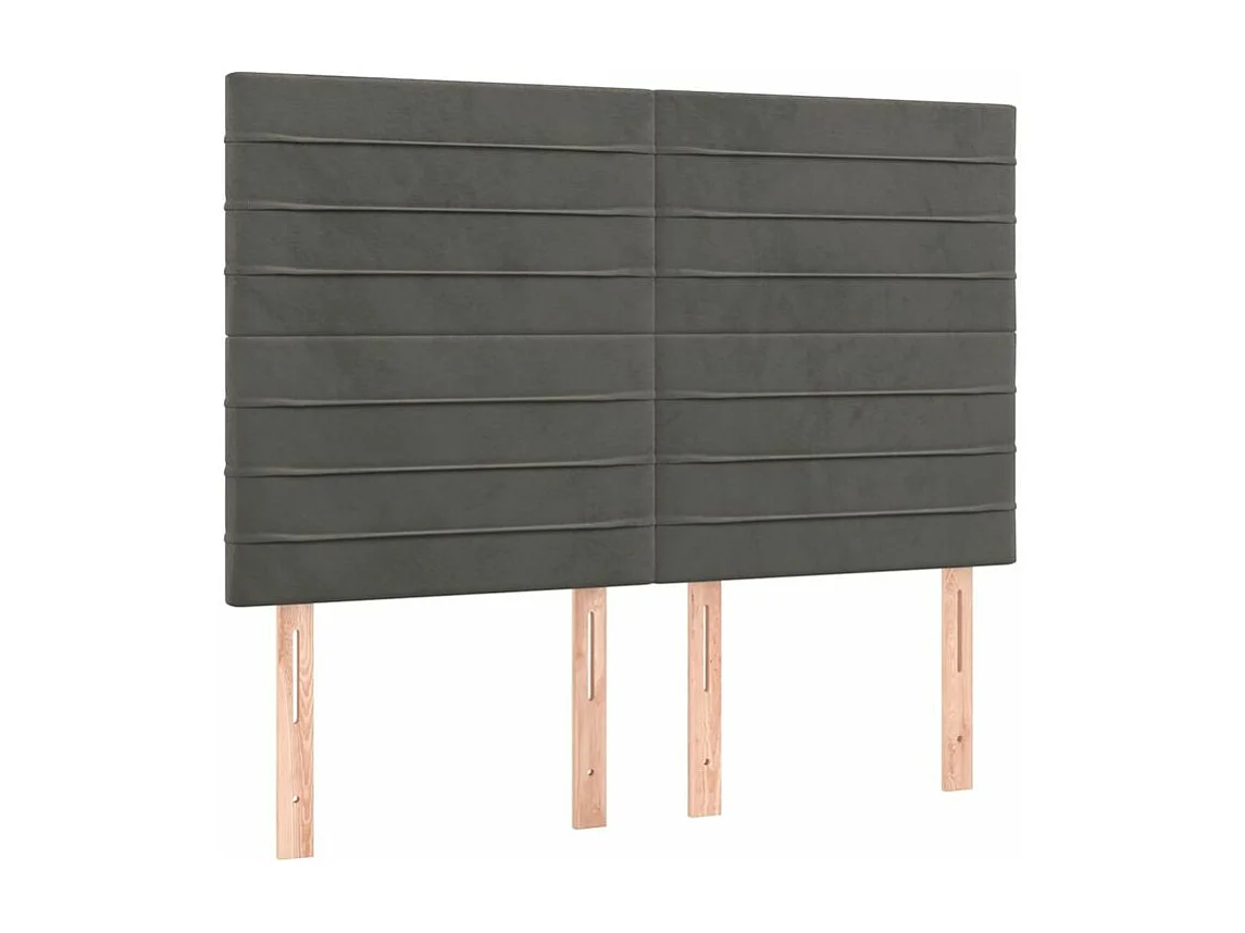 Sommier à lattes de lit et matelas Gris foncé 140x190 Velours