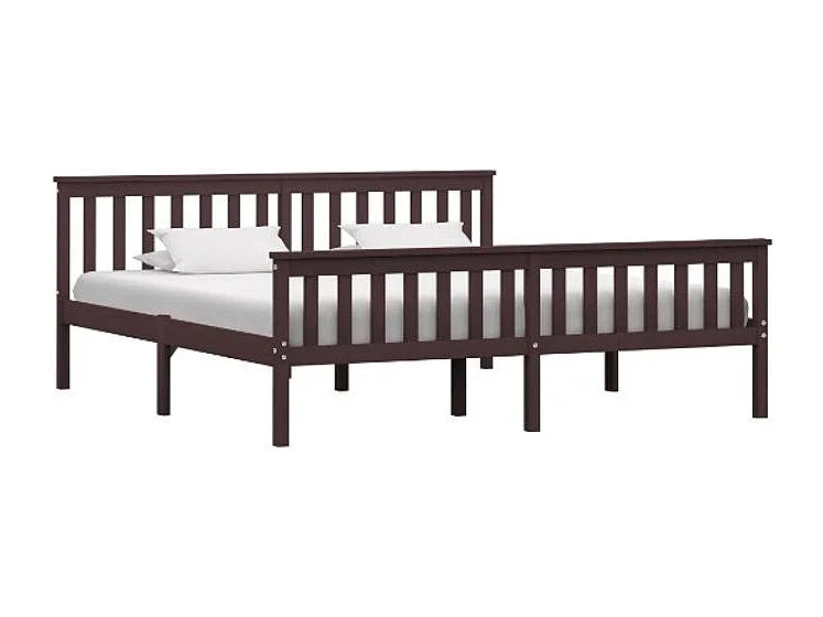 Lit adulte pin massif marron Karibou 180x200