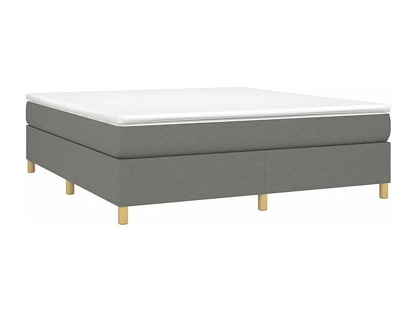 Sommier à lattes de lit avec matelas Gris foncé 160x200 Tissu